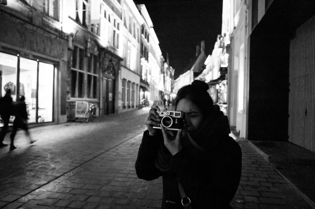 At work in Gent, Belgium. Shot at 1/8th of a second. No problem with a rangefinder camera.