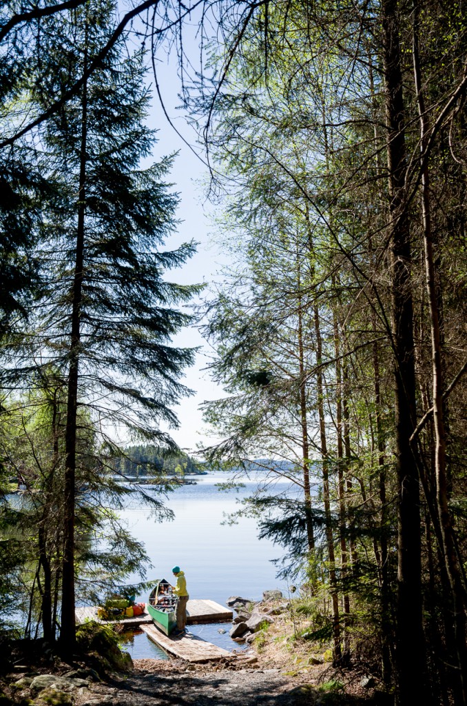 Just before a long and heavy portage in the south of Sweden.