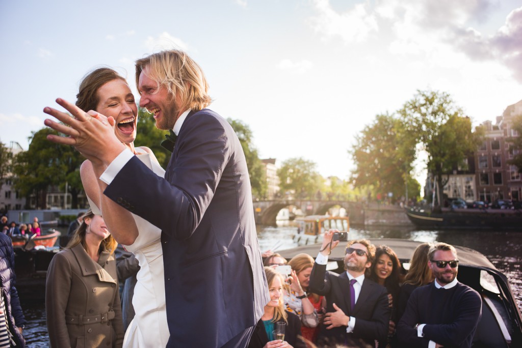 Sometimes you need all the space there is. Here on a boat in Amsterdam, very close to the couple.