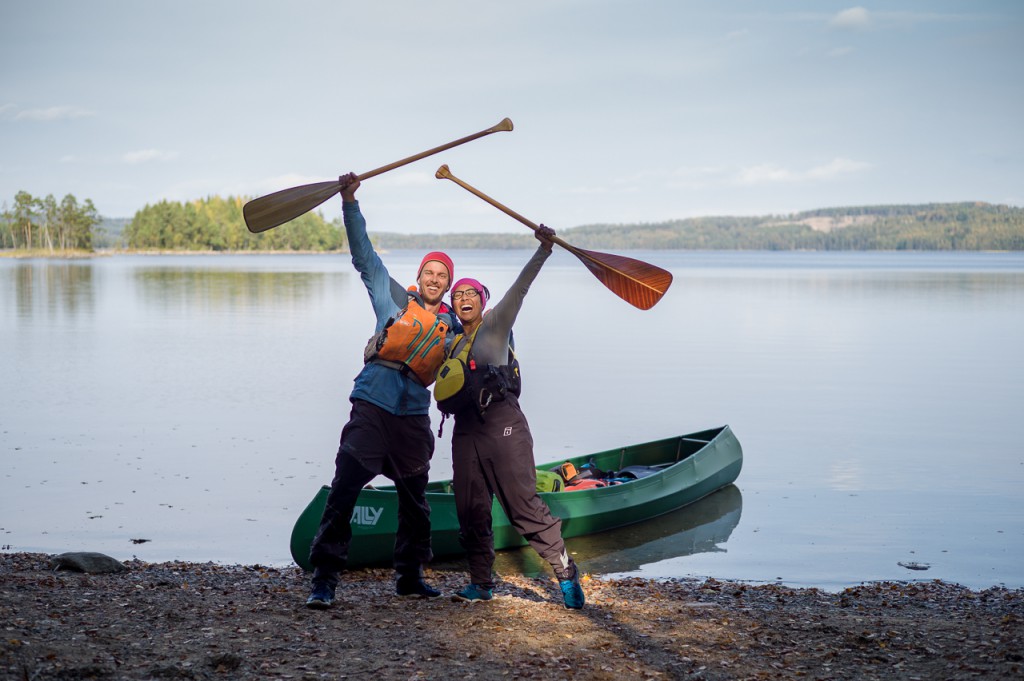 And here on our five months canoeing and hiking trip through Scandinavia.