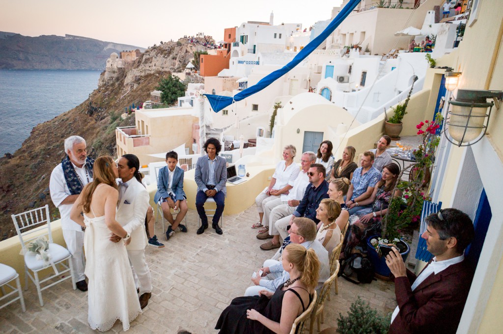 Here at a wedding in Santorini. Here's where the M system shines. I stayed three days, but only brought carry-on luggage.