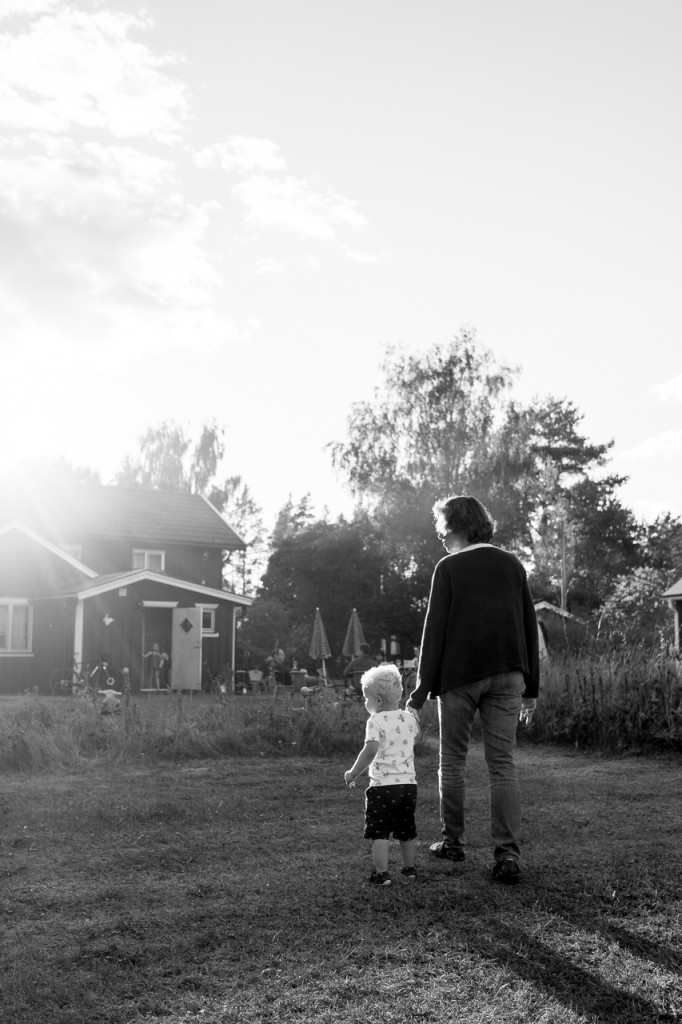 Talking a walk with grandma. 