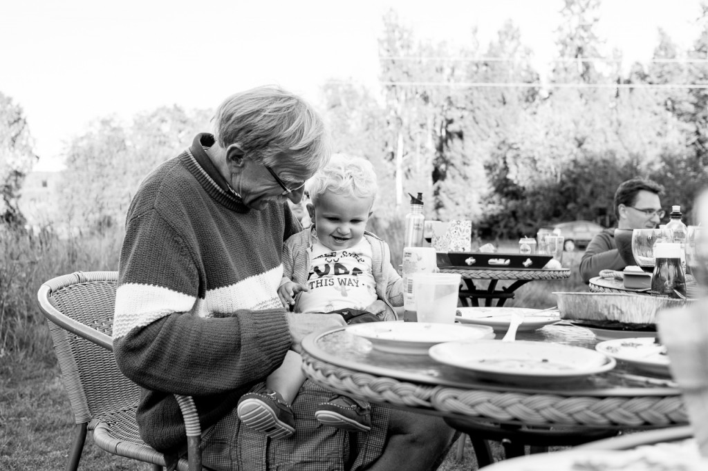 Grandad telling jokes.