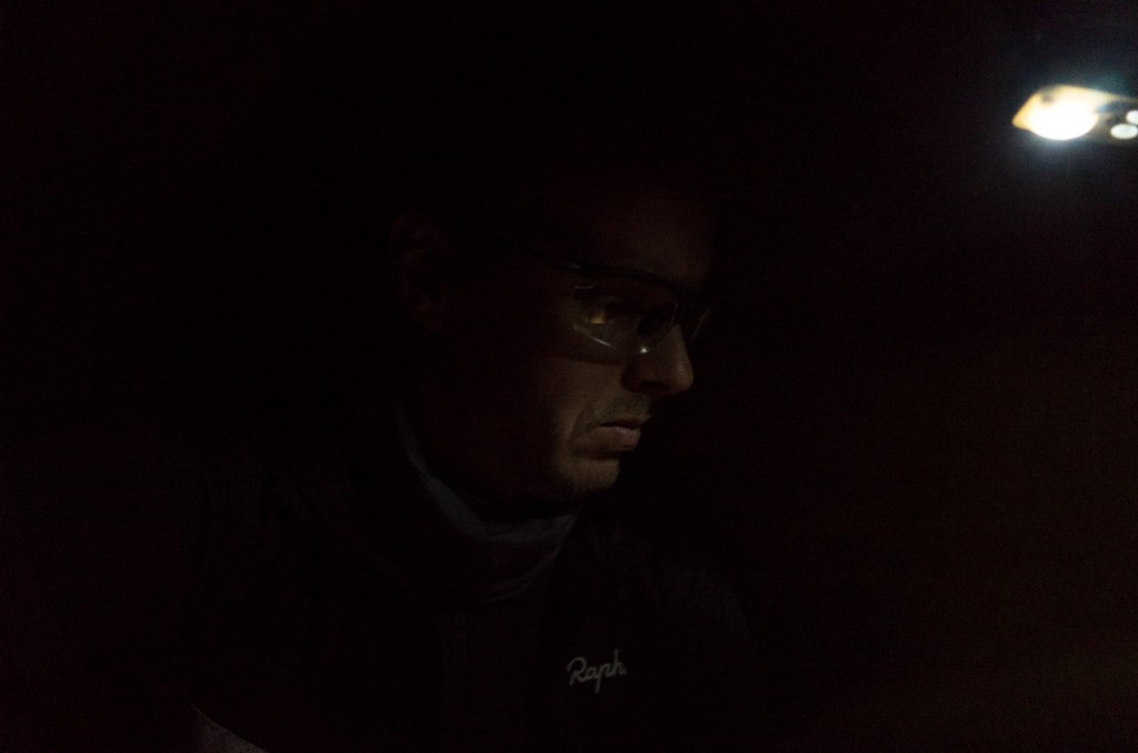 And a self portrait after two hard days of cycling, shot at 800 ISO at 1/13th of a second. I actually quite like it.