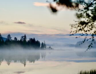 Foggy lake in Sweden