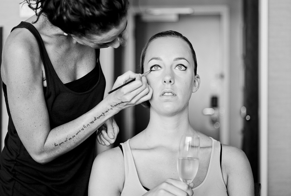 Wednesday wedding pic: make-up and champagne