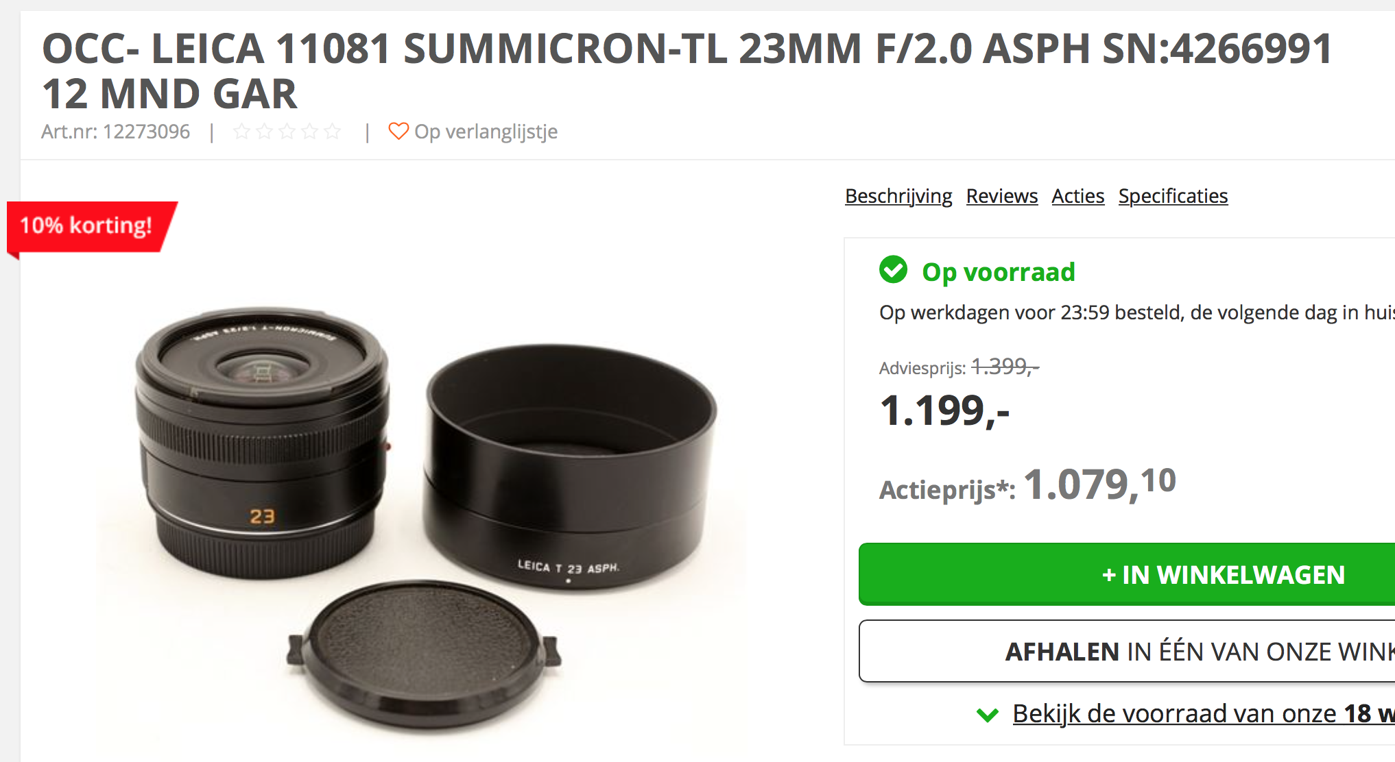 Good deal on occasion Leica 23/2.0 Summicron